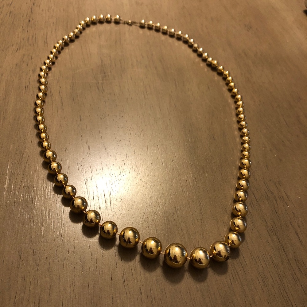 Elegant Vintage Gold Beaded Necklace